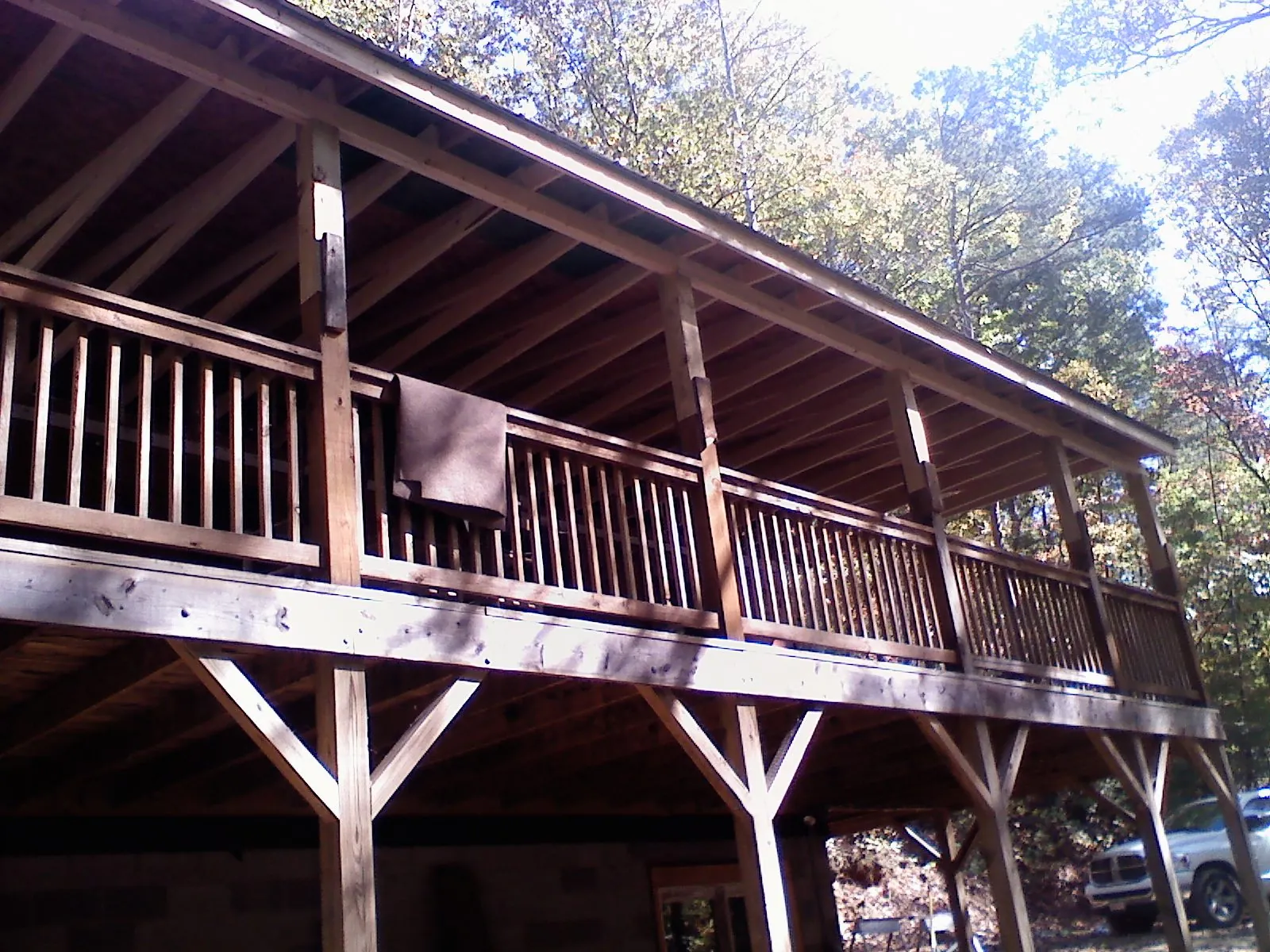 Timber framing under a new elevated porch and deck — Roof Leak Repair in Roberta by Roofing Brothers